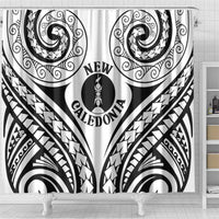 New Caledonia Day Shower Curtain Polynesian Curves White Color LT05 - Polynesian Pride