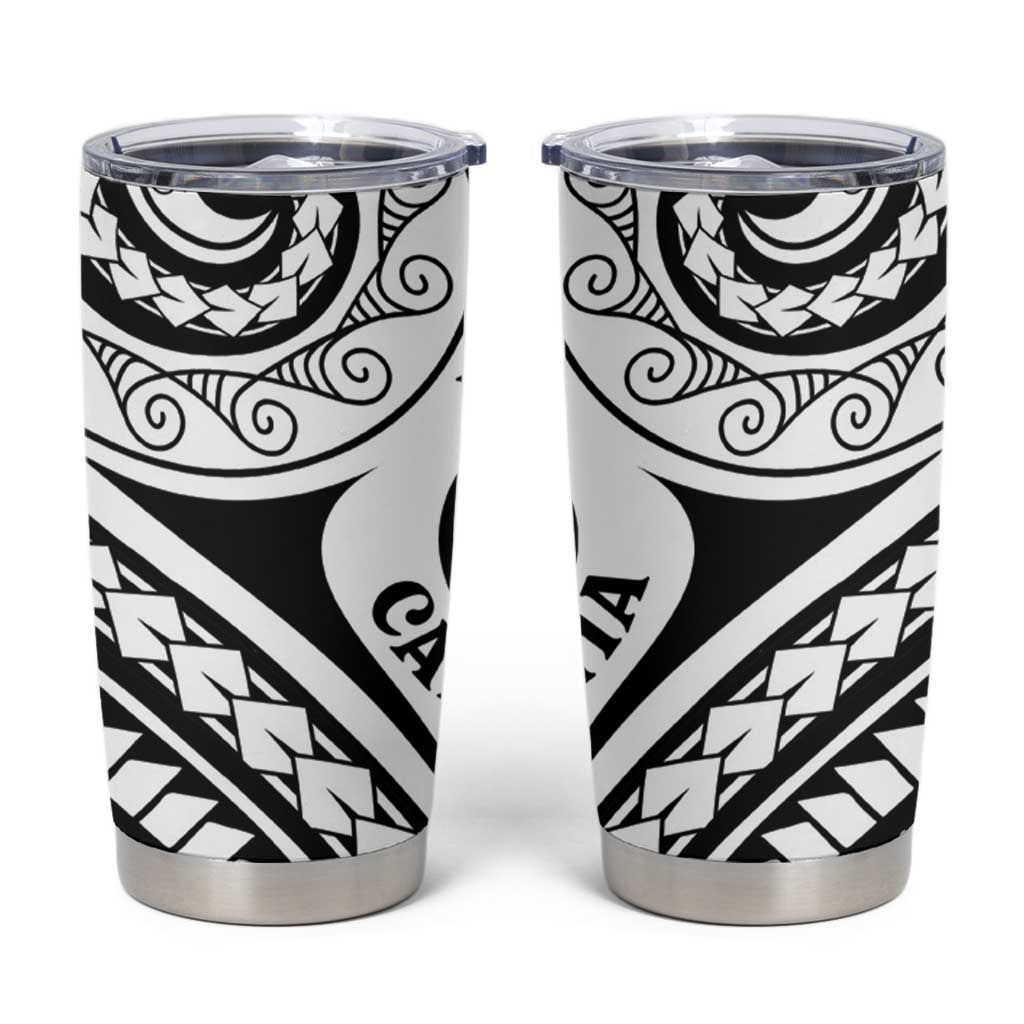 New Caledonia Day Tumbler Cup Polynesian Curves White Color LT05 White - Polynesian Pride