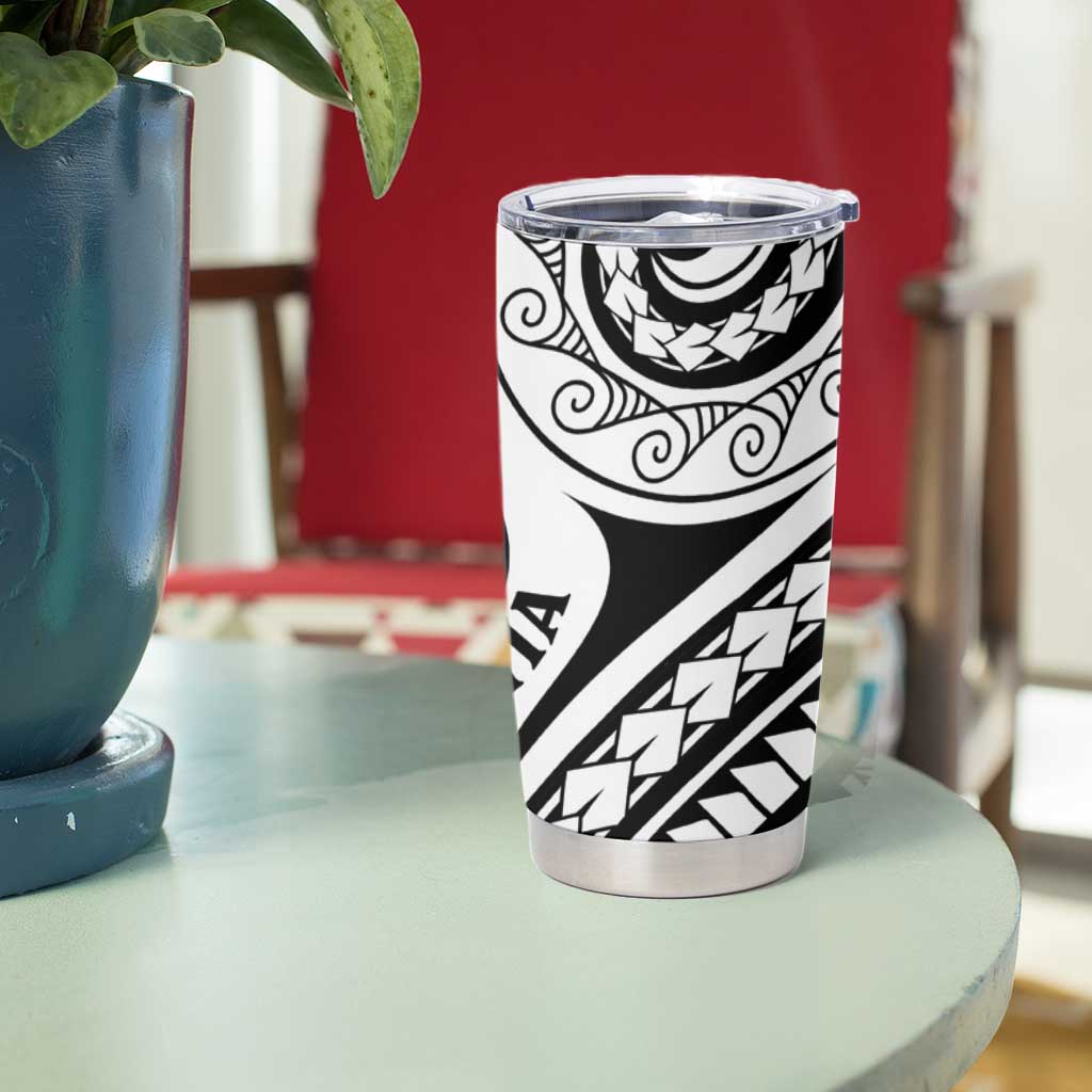 New Caledonia Day Tumbler Cup Polynesian Curves White Color LT05 - Polynesian Pride