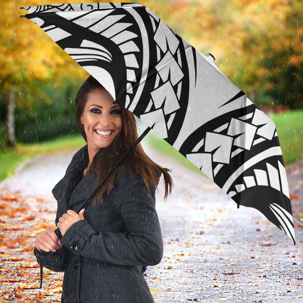 New Caledonia Day Umbrella Polynesian Curves White Color - Polynesian Pride
