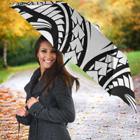 New Caledonia Day Umbrella Polynesian Curves White Color - Polynesian Pride