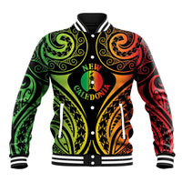 New Caledonia Day Baseball Jacket Polynesian Curves Reggae Color LT05 Unisex Reggae - Polynesian Pride