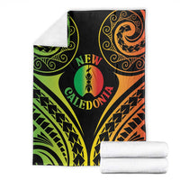 New Caledonia Day Blanket Polynesian Curves Reggae Color - Polynesian Pride