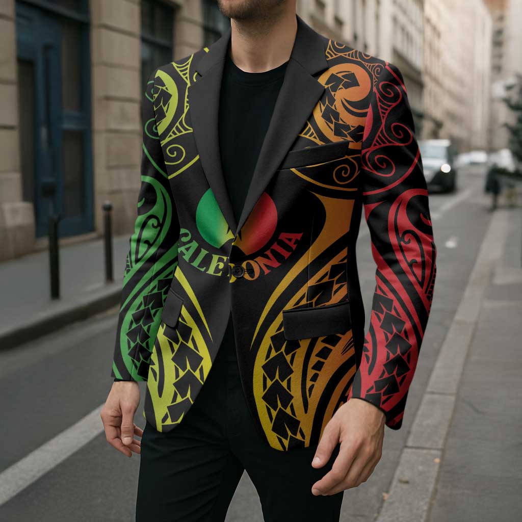 New Caledonia Day Blazer Polynesian Curves Reggae Color - Polynesian Pride