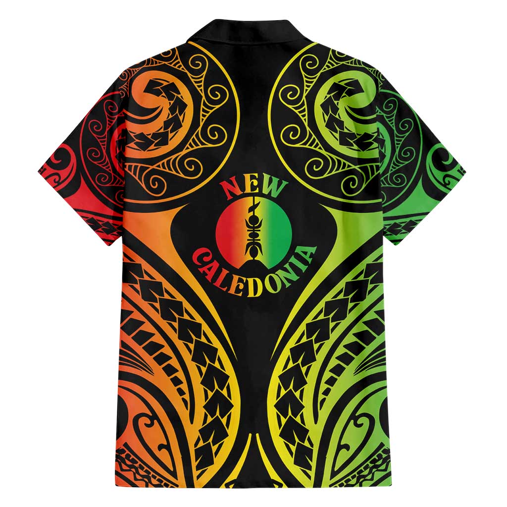 New Caledonia Day Family Matching Short Sleeve Bodycon Dress and Hawaiian Shirt Polynesian Curves Reggae Color LT05 - Polynesian Pride