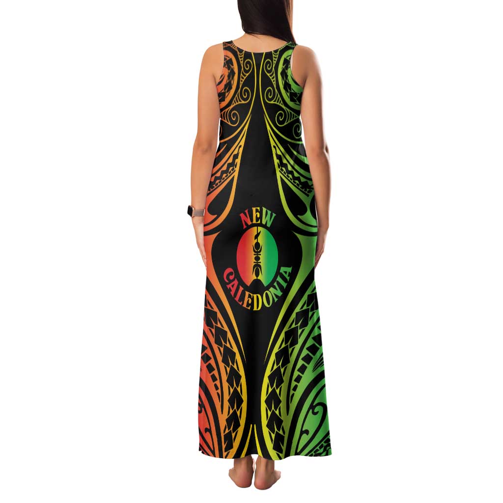 New Caledonia Day Family Matching Tank Maxi Dress and Hawaiian Shirt Polynesian Curves Reggae Color LT05 - Polynesian Pride