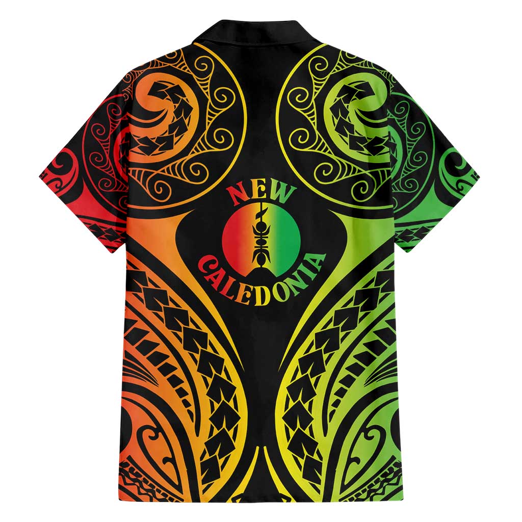 New Caledonia Day Hawaiian Shirt Polynesian Curves Reggae Color - Polynesian Pride