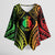 New Caledonia Day Kimono Sleeve Blouse Polynesian Curves Reggae Color - Polynesian Pride
