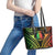 New Caledonia Day Leather Tote Bag Polynesian Curves Reggae Color - Polynesian Pride