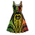 New Caledonia Day Midi Dress Polynesian Curves Reggae Color - Polynesian Pride