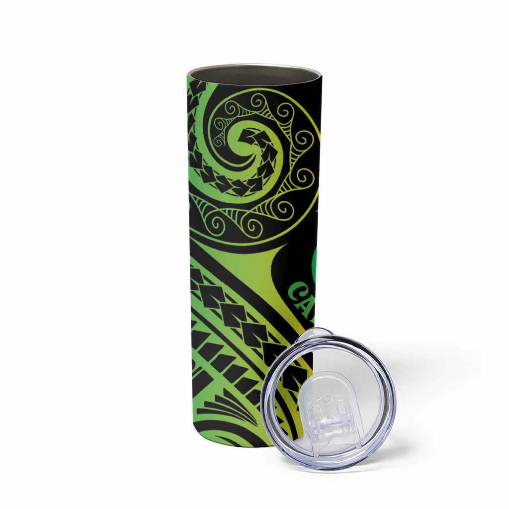 New Caledonia Day Skinny Tumbler Polynesian Curves Reggae Color - Polynesian Pride