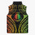 New Caledonia Day Sleeveless Puffer Jacket Polynesian Curves Reggae Color - Polynesian Pride