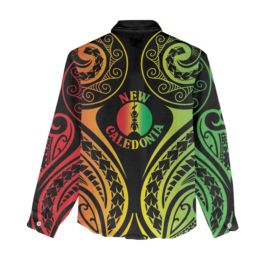 New Caledonia Day Women Casual Shirt Polynesian Curves Reggae Color - Polynesian Pride