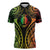 New Caledonia Day Zipper Polo Shirt Polynesian Curves Reggae Color - Polynesian Pride