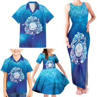 Marshall Islands Manit Day Family Matching Tank Maxi Dress and Hawaiian Shirt Tribal Dolphin With Marshall Seal LT05 - Polynesian Pride