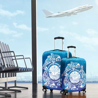 Marshall Islands Manit Day Luggage Cover Tribal Dolphin With Marshall Seal - Polynesian Pride