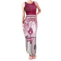 Personalized Adi Cakobau School Family Matching Tank Maxi Dress and Hawaiian Shirt With Fijian Tapa Pattern LT05 Mom's Dress Pink - Polynesian Pride