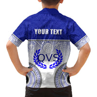 Personalized Queen Victoria School Family Matching Off Shoulder Long Sleeve Dress and Hawaiian Shirt With Fijian Tapa Pattern LT05 - Polynesian Pride