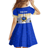 Personalized Ratu Kadavulevu School Kid Short Sleeve Dress With Fijian Tapa Pattern LT05 - Polynesian Pride
