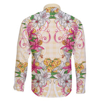 Hawaii Palaka Family Matching Off Shoulder Short Dress and Hawaiian Shirt Yellow Tribal Pattern With Tropical Flowers LT05 - Polynesian Pride