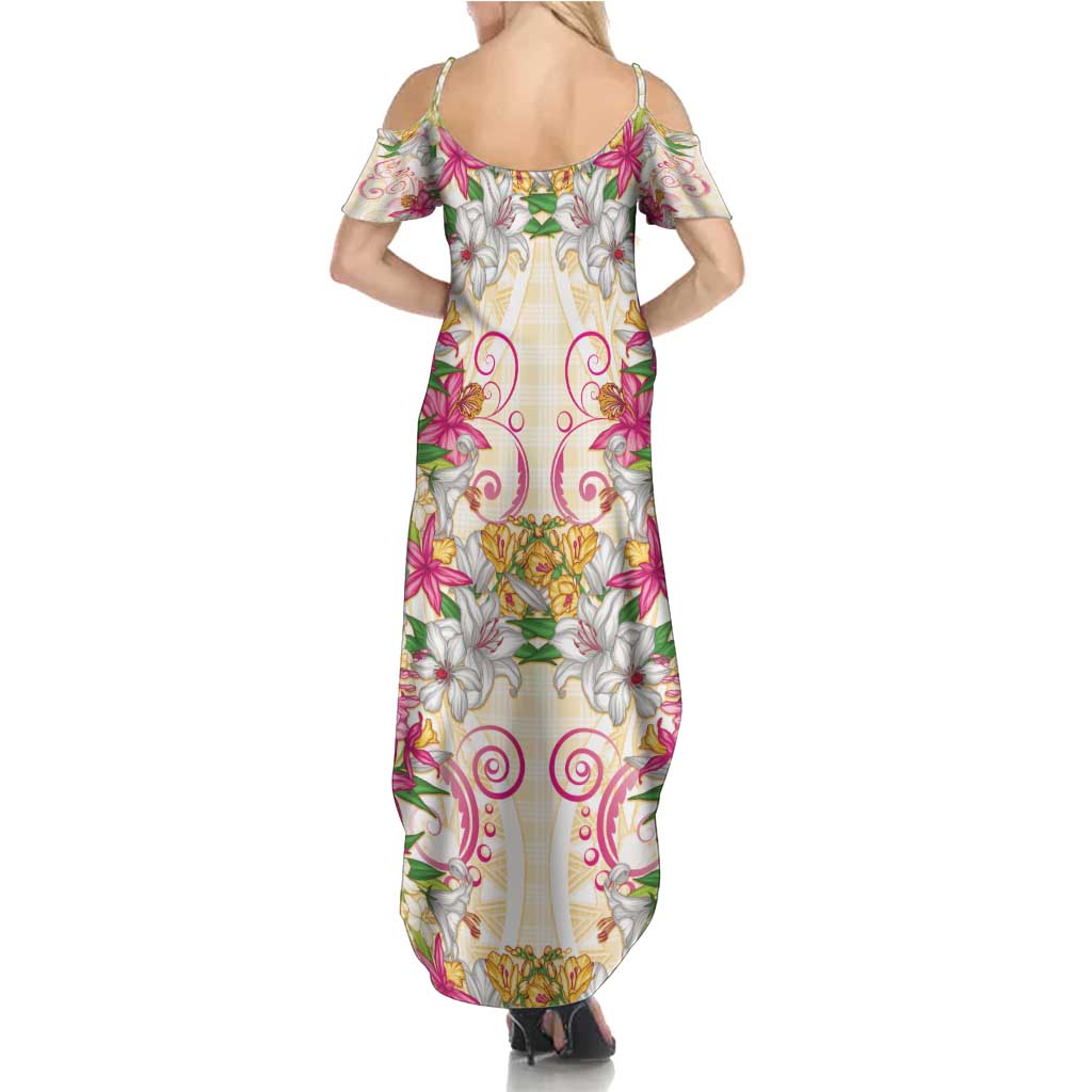 Hawaii Palaka Family Matching Summer Maxi Dress and Hawaiian Shirt Yellow Tribal Pattern With Tropical Flowers LT05 - Polynesian Pride