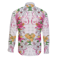 Hawaii Palaka Family Matching Summer Maxi Dress and Hawaiian Shirt White Tribal Pattern With Tropical Flowers - Polynesian Pride
