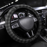 Hawaii Palaka Steering Wheel Cover Black Tribal Pattern With Tropical Flowers - Polynesian Pride