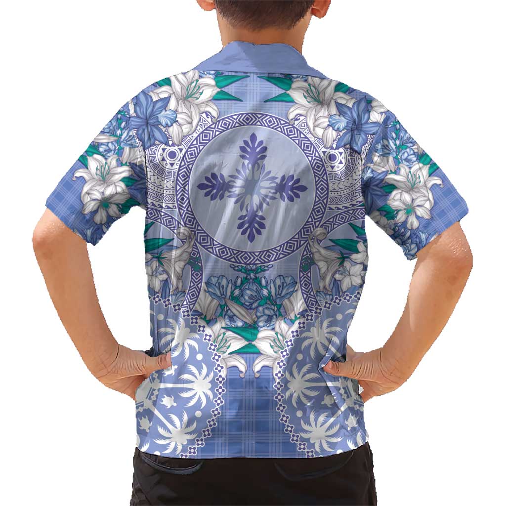 Hawaii Violet Palaka Hawaiian Shirt With Tapa Pattern Tropical Flowers - Polynesian Pride
