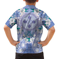 Hawaii Violet Palaka Hawaiian Shirt With Tapa Pattern Tropical Flowers - Polynesian Pride