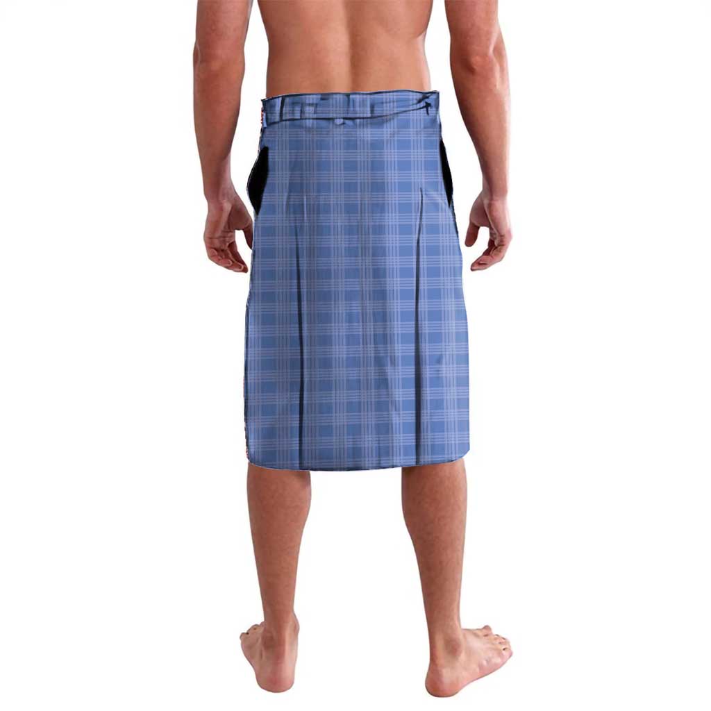 Hawaii Violet Palaka Lavalava With Tapa Pattern Tropical Flowers - Polynesian Pride