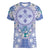 Hawaii Violet Palaka Women V-Neck T-Shirt With Tapa Pattern Tropical Flowers - Polynesian Pride