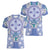 Hawaii Violet Palaka Women V-Neck T-Shirt With Tapa Pattern Tropical Flowers - Polynesian Pride