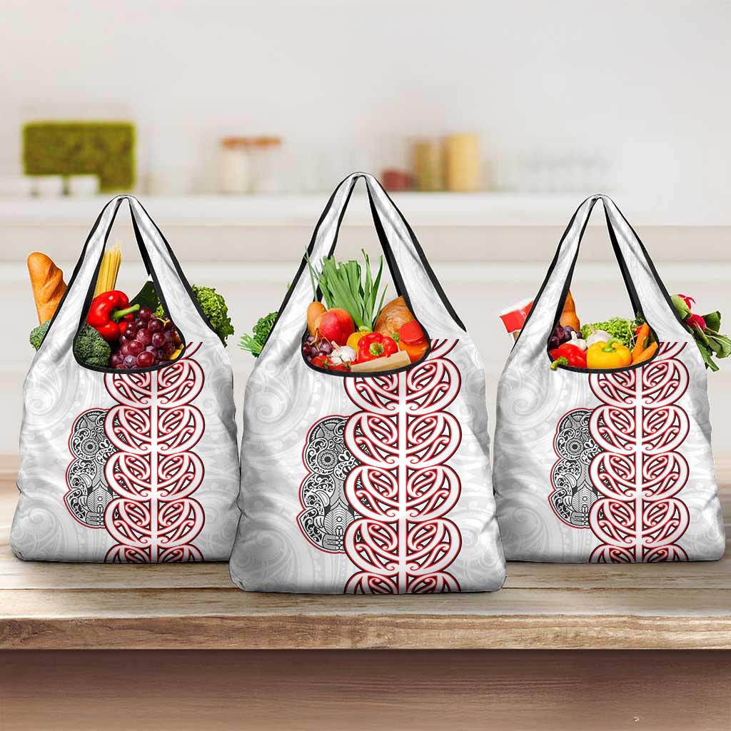 Aotearoa New Zealand Grocery Bag Maori Marae Pattern Tiki