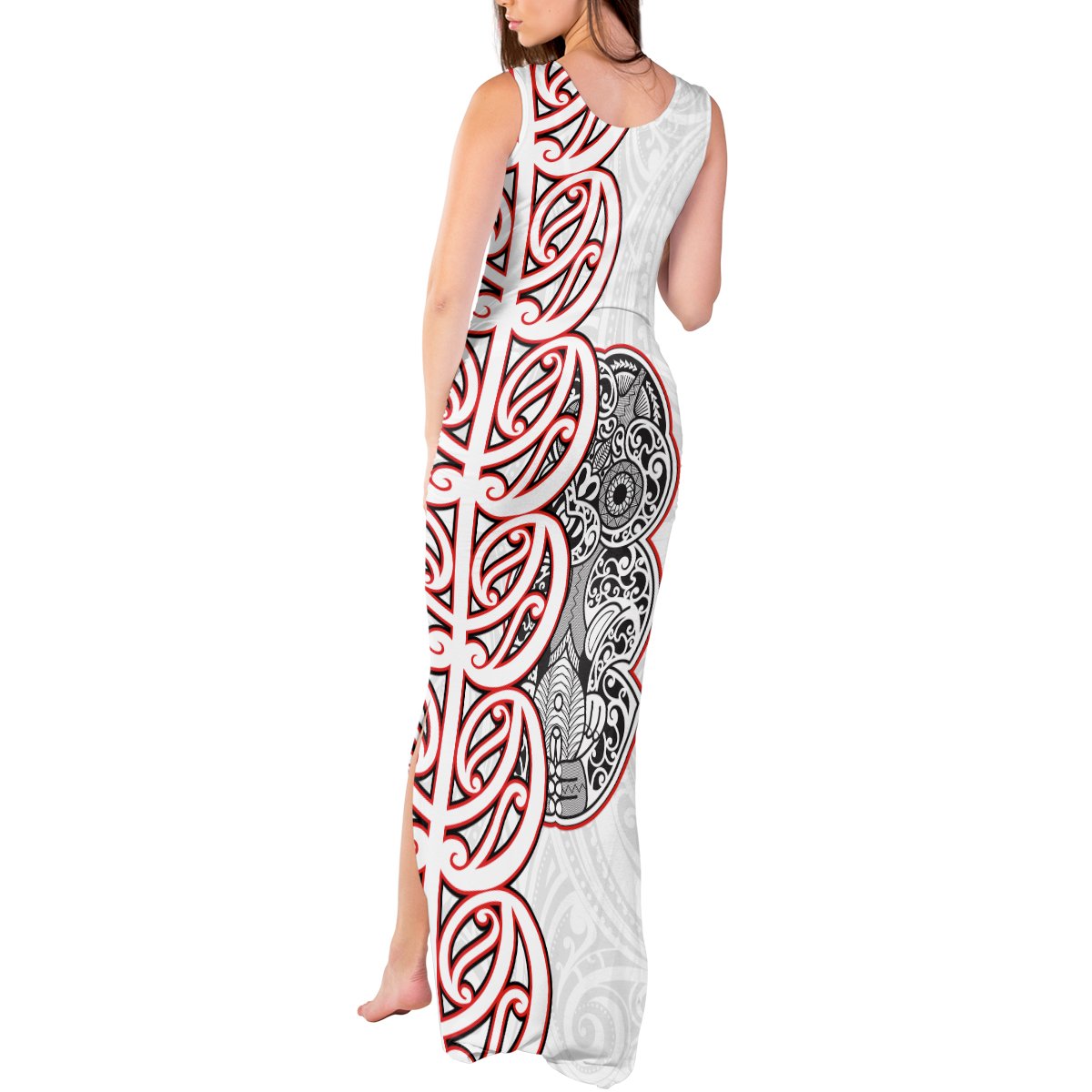 Aotearoa New Zealand Tank Maxi Dress Maori Marae Pattern Tiki LT05 - Polynesian Pride