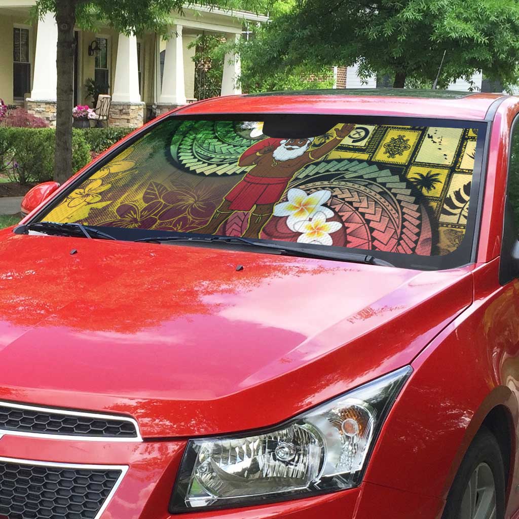Vanuatu Christmas Auto Sun Shade Ni-Van Santa Retro Style - Polynesian Pride