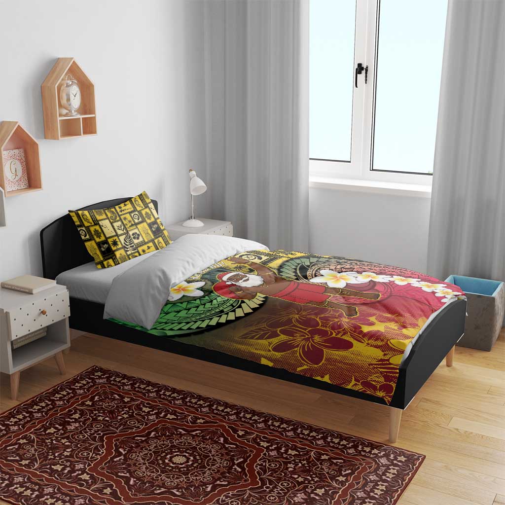Vanuatu Christmas Bedding Set Ni-Van Santa Retro Style - Polynesian Pride