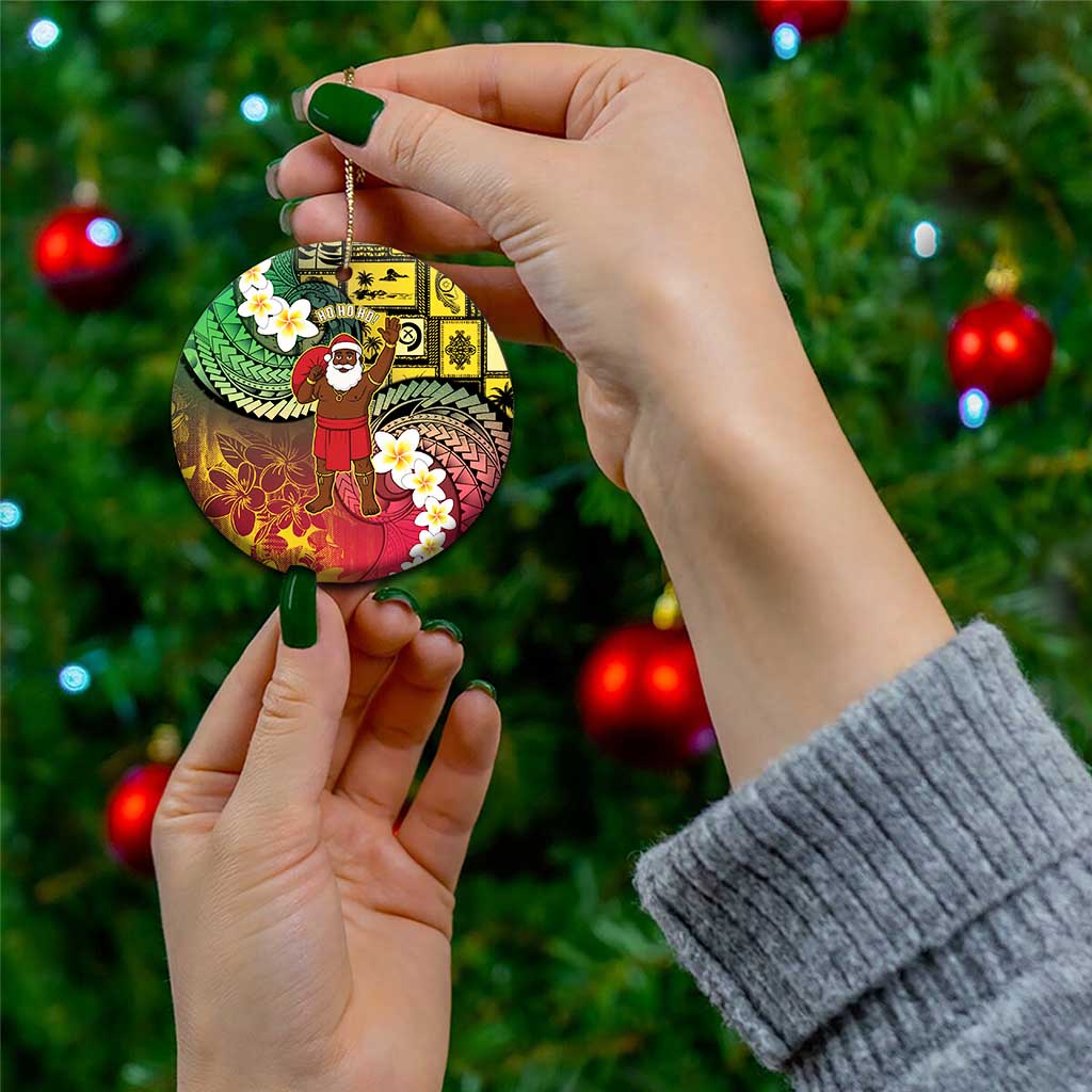 Vanuatu Christmas Ceramic Ornament Ni-Van Santa Retro Style - Polynesian Pride