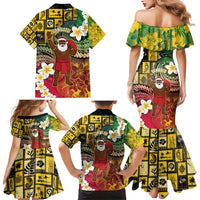 Vanuatu Christmas Family Matching Mermaid Dress and Hawaiian Shirt Ni-Van Santa Retro Style LT05 - Polynesian Pride