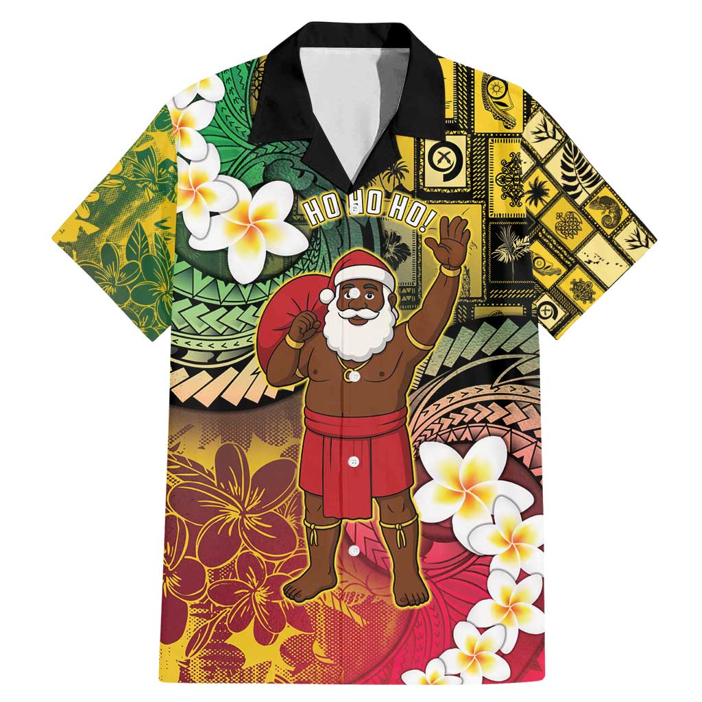 Vanuatu Christmas Family Matching Mermaid Dress and Hawaiian Shirt Ni-Van Santa Retro Style LT05 Dad's Shirt - Short Sleeve Colorful - Polynesian Pride