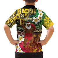 Vanuatu Christmas Family Matching Off Shoulder Maxi Dress and Hawaiian Shirt Ni-Van Santa Retro Style LT05 - Polynesian Pride