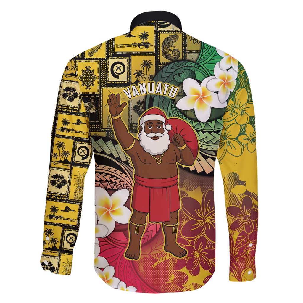 Vanuatu Christmas Family Matching Off Shoulder Maxi Dress and Hawaiian Shirt Ni-Van Santa Retro Style LT05 - Polynesian Pride