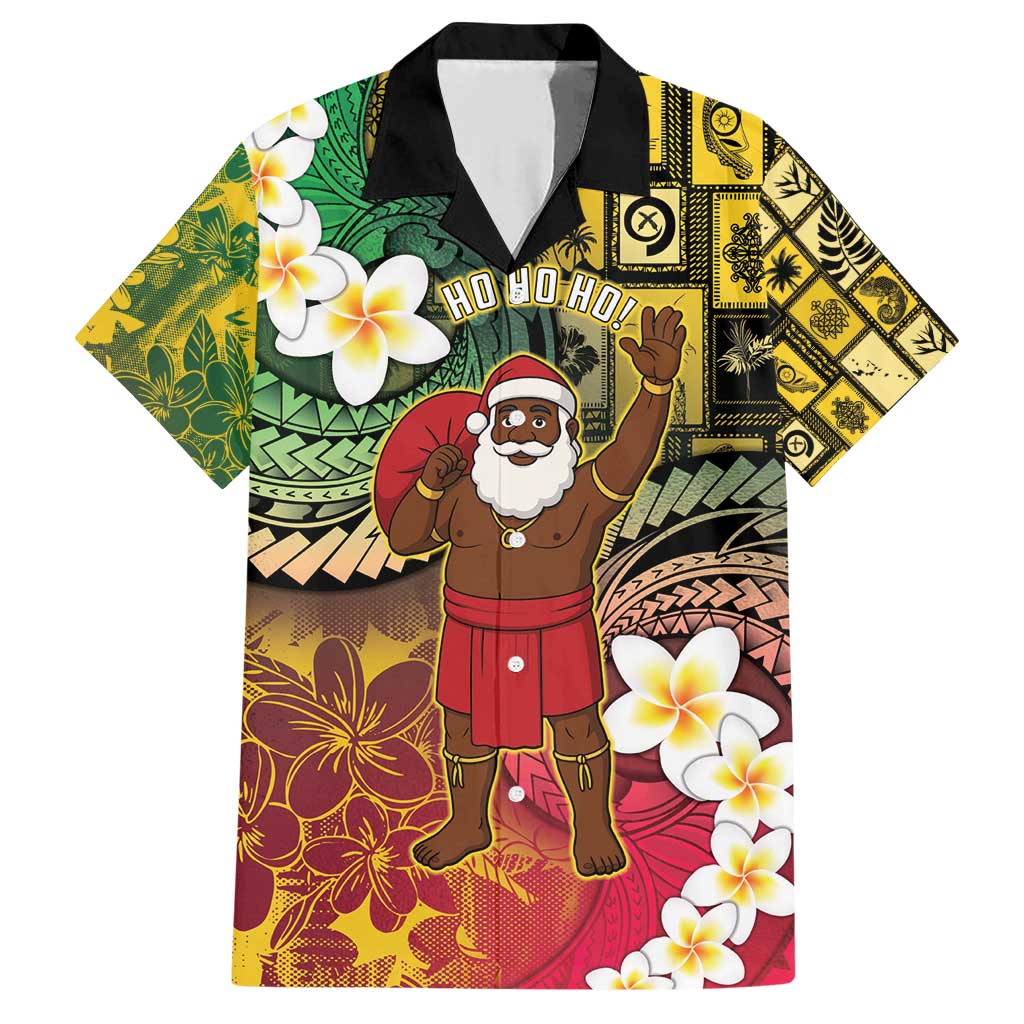 Vanuatu Christmas Family Matching Short Sleeve Bodycon Dress and Hawaiian Shirt Ni-Van Santa Retro Style LT05 Dad's Shirt - Short Sleeve Colorful - Polynesian Pride