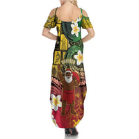 Vanuatu Christmas Family Matching Summer Maxi Dress and Hawaiian Shirt Ni-Van Santa Retro Style LT05 - Polynesian Pride