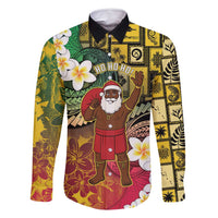 Vanuatu Christmas Family Matching Tank Maxi Dress and Hawaiian Shirt Ni-Van Santa Retro Style LT05 Dad's Shirt - Long Sleeve Colorful - Polynesian Pride