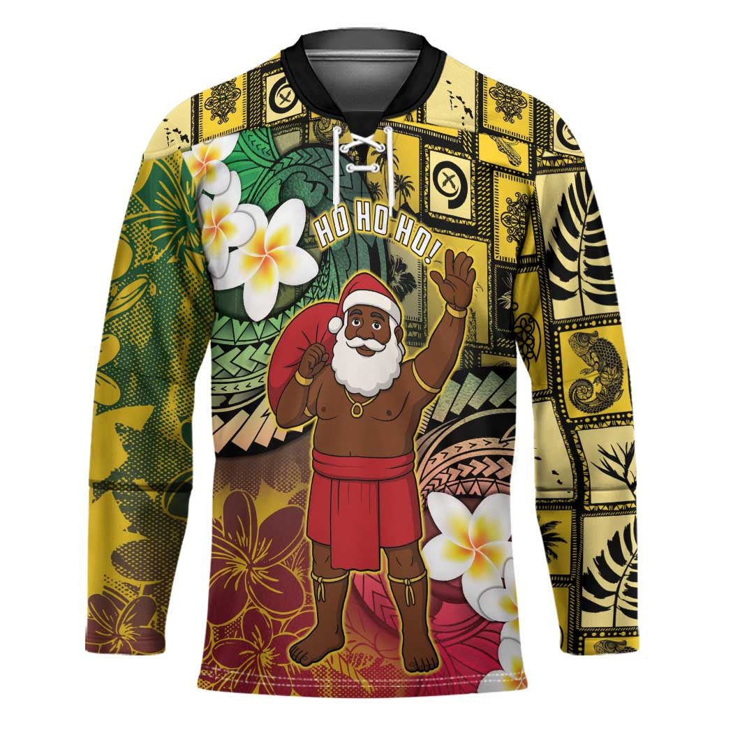 Vanuatu Christmas Hockey Jersey Ni-Van Santa Retro Style - Polynesian Pride