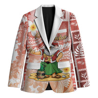 Hawaii Mele Kalikimaka Blazer Hula Santa Retro Style Red - Polynesian Pride