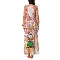 Hawaii Mele Kalikimaka Family Matching Tank Maxi Dress and Hawaiian Shirt Hula Santa Retro Style Red LT05 - Polynesian Pride