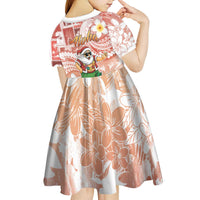 Hawaii Mele Kalikimaka Kid Short Sleeve Dress Hula Santa Retro Style Red LT05 - Polynesian Pride