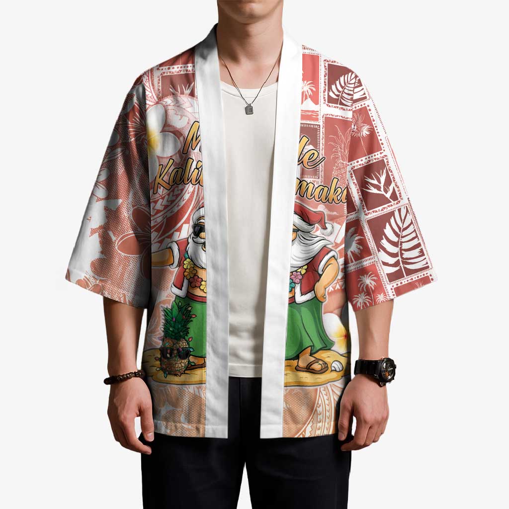 Hawaii Mele Kalikimaka Kimono Hula Santa Retro Style Red - Polynesian Pride