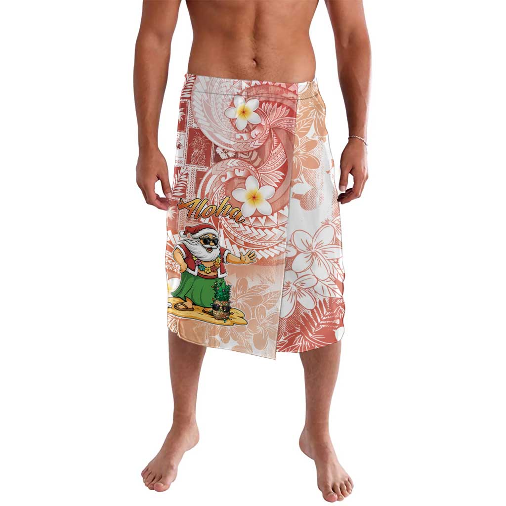 Hawaii Mele Kalikimaka Lavalava Hula Santa Retro Style Red - Polynesian Pride